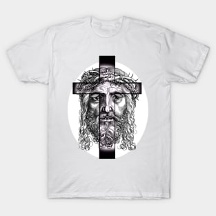 The face of Jesus Christ and the Holy Cross T-Shirt